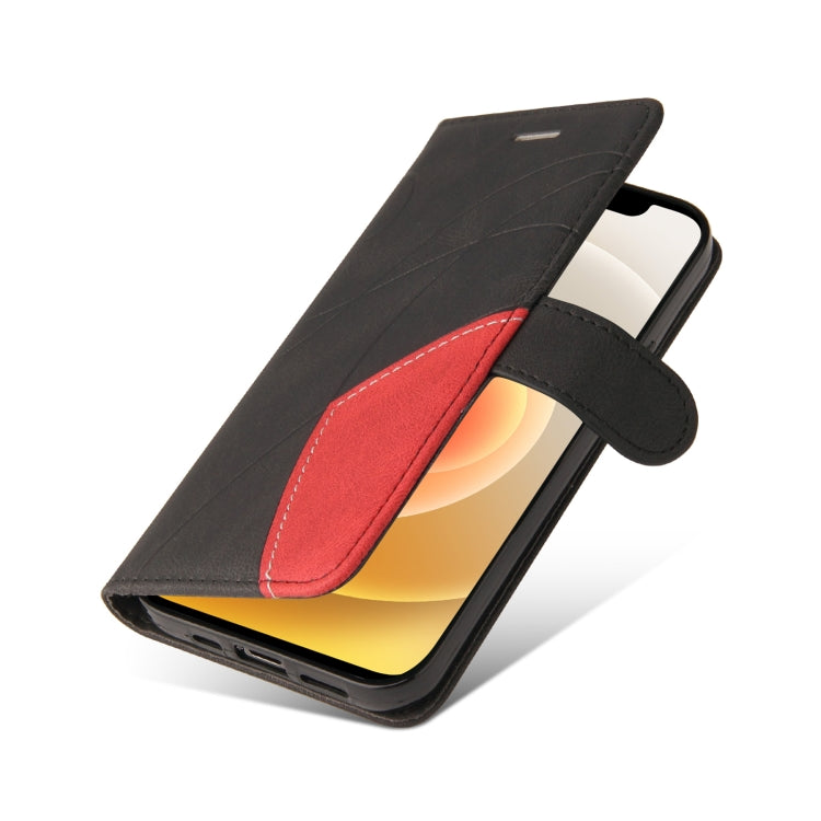 For iPhone 13 mini Dual-color Splicing Horizontal Flip PU Leather Case with Holder & Card Slots & Wallet