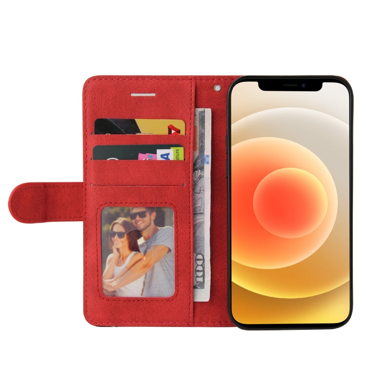 For iPhone 13 mini Dual-color Splicing Horizontal Flip PU Leather Case with Holder & Card Slots & Wallet