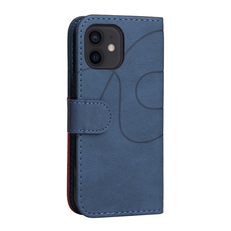 For iPhone 13 mini Dual-color Splicing Horizontal Flip PU Leather Case with Holder & Card Slots & Wallet