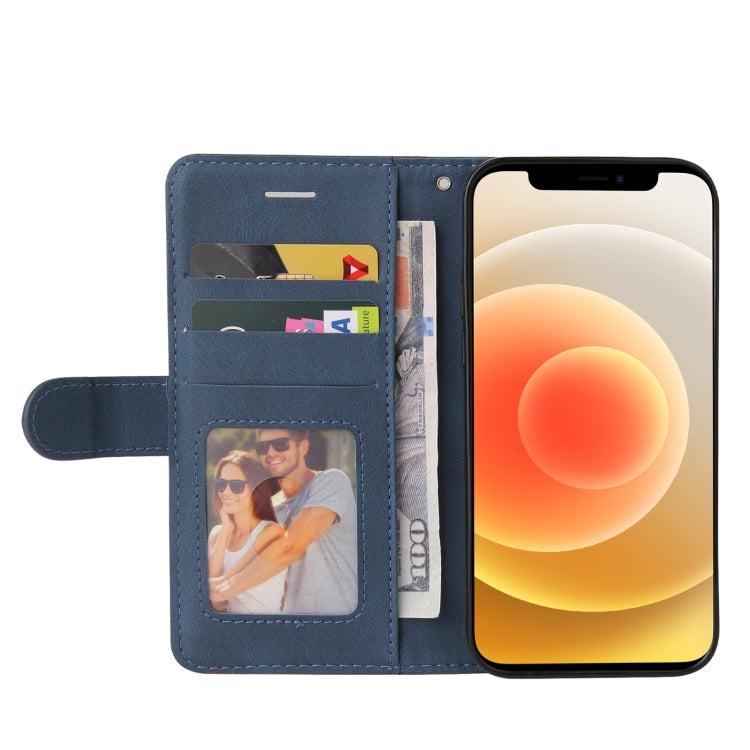 For iPhone 13 mini Dual-color Splicing Horizontal Flip PU Leather Case with Holder & Card Slots & Wallet