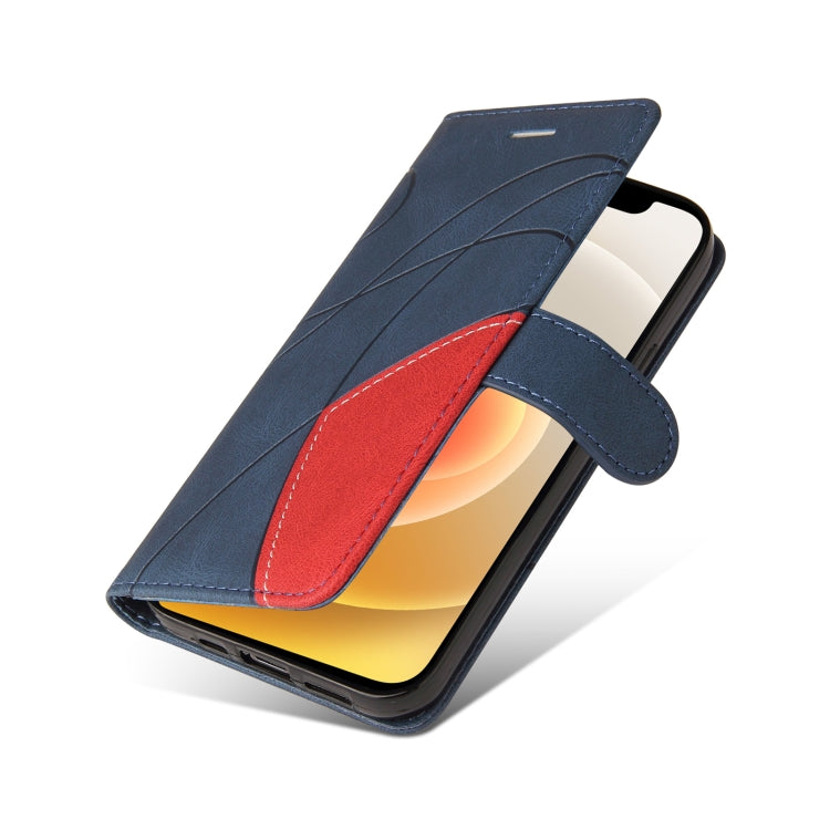 For iPhone 13 mini Dual-color Splicing Horizontal Flip PU Leather Case with Holder & Card Slots & Wallet