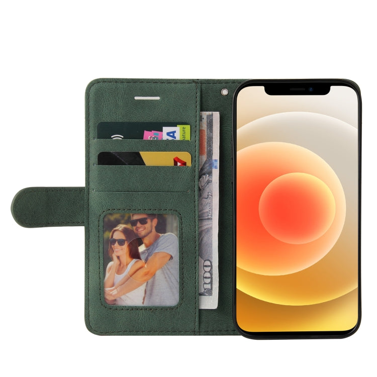 For iPhone 13 mini Dual-color Splicing Horizontal Flip PU Leather Case with Holder & Card Slots & Wallet