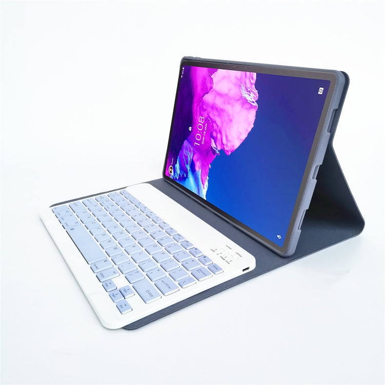 For Lenovo Pad Tab P11 Pro 11.5 inch TB-J706F LX115 Solid Color Detachable Square Keycap Bluetooth Keyboard Leather Tablet Case with Stand