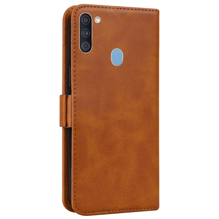 For Samsung Galaxy A11 / M11 Embossed Cat Butterflies Pattern Horizontal Flip Leather Case with Card Slot & Holder & Wallet