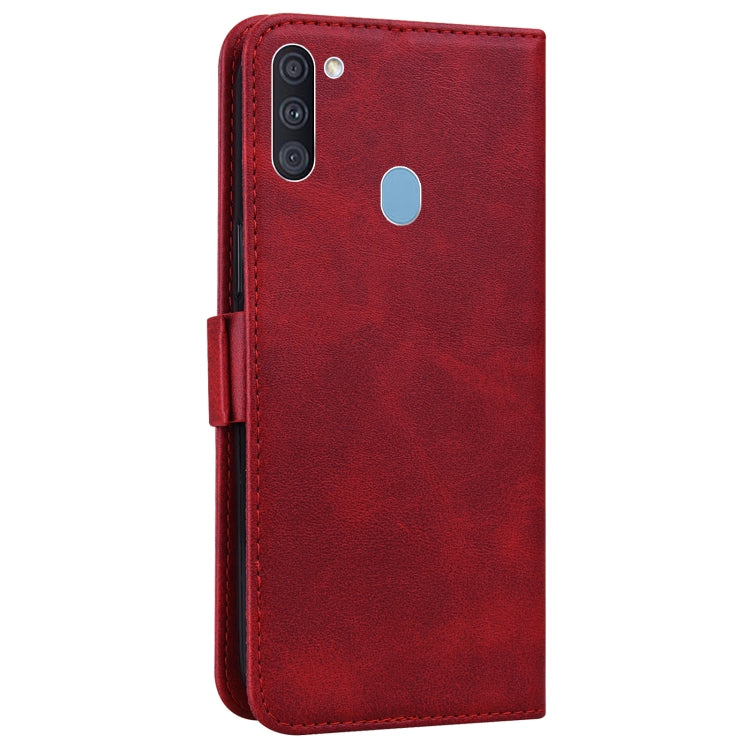 For Samsung Galaxy A11 / M11 Embossed Cat Butterflies Pattern Horizontal Flip Leather Case with Card Slot & Holder & Wallet