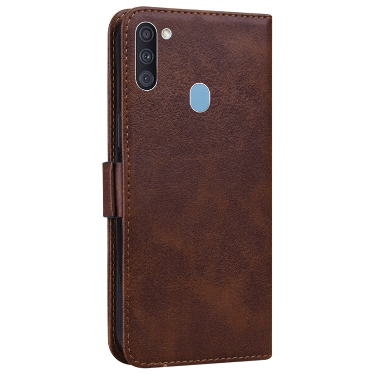 For Samsung Galaxy A11 / M11 Embossed Cat Butterflies Pattern Horizontal Flip Leather Case with Card Slot & Holder & Wallet