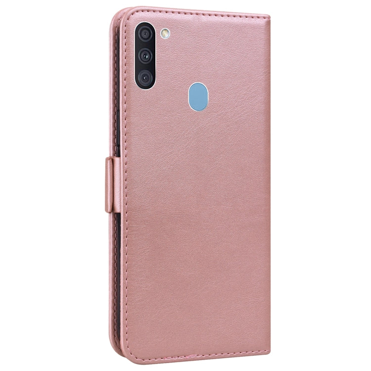 For Samsung Galaxy A11 / M11 Embossed Cat Butterflies Pattern Horizontal Flip Leather Case with Card Slot & Holder & Wallet
