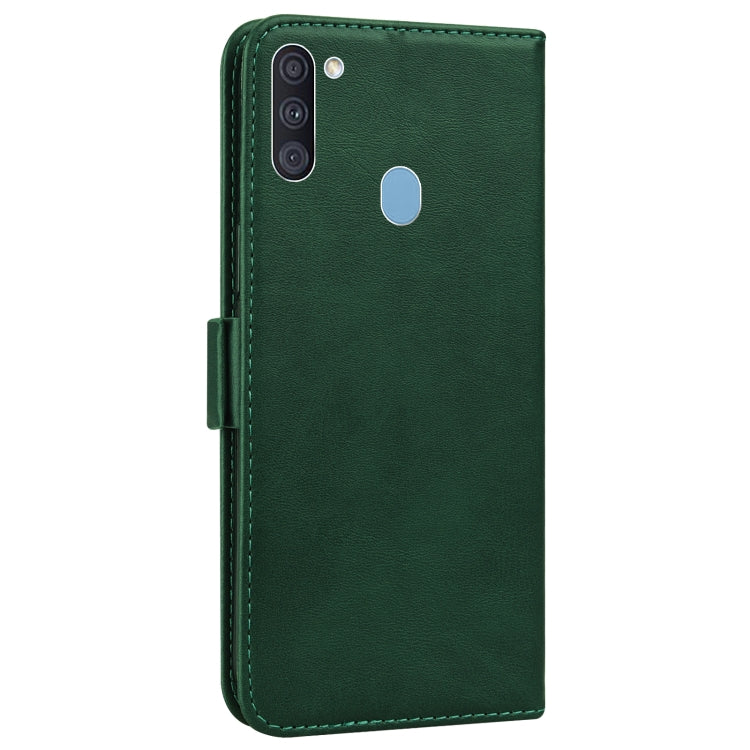 For Samsung Galaxy A11 / M11 Embossed Cat Butterflies Pattern Horizontal Flip Leather Case with Card Slot & Holder & Wallet