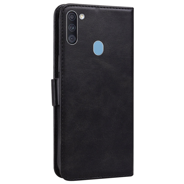 For Samsung Galaxy A11 / M11 Embossed Cat Butterflies Pattern Horizontal Flip Leather Case with Card Slot & Holder & Wallet