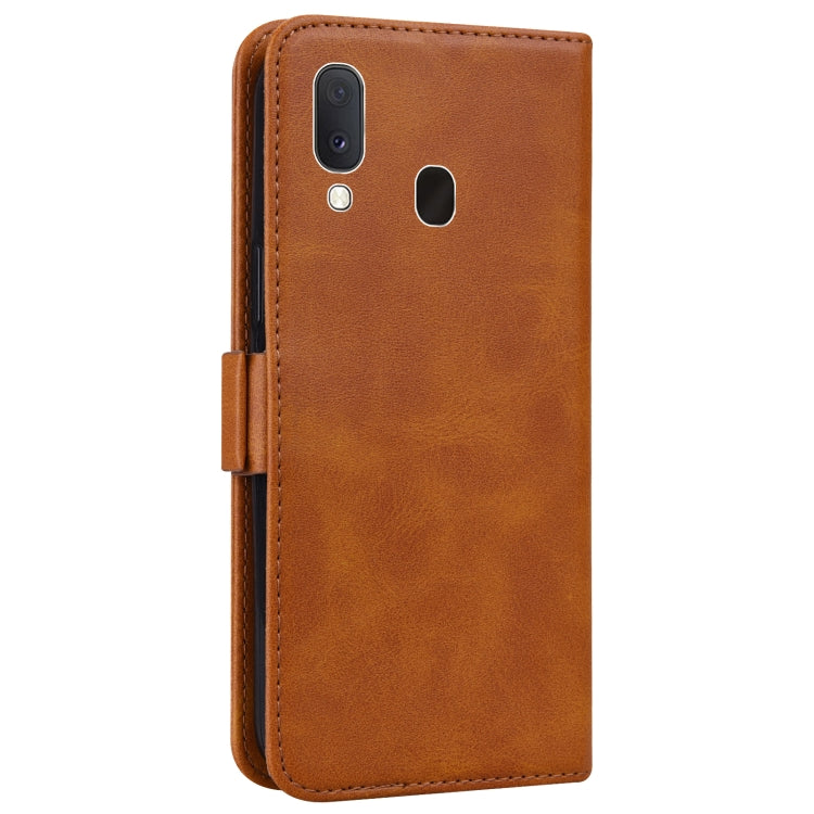 For Samsung Galaxy A20e Embossed Cat Butterflies Pattern Horizontal Flip Leather Case with Card Slot & Holder & Wallet