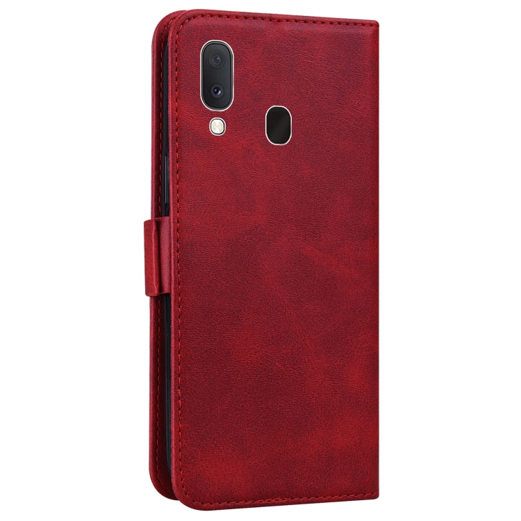 For Samsung Galaxy A20e Embossed Cat Butterflies Pattern Horizontal Flip Leather Case with Card Slot & Holder & Wallet