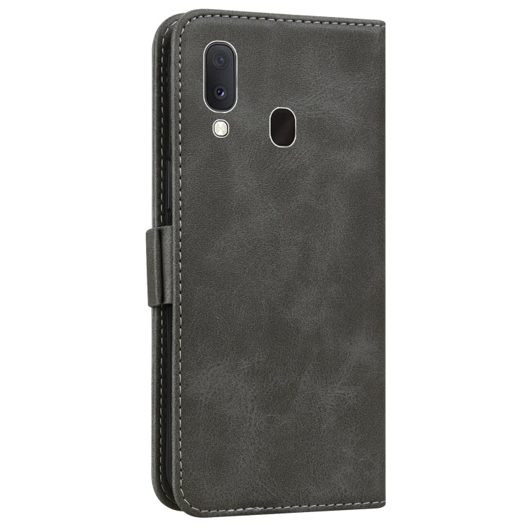 For Samsung Galaxy A20e Embossed Cat Butterflies Pattern Horizontal Flip Leather Case with Card Slot & Holder & Wallet