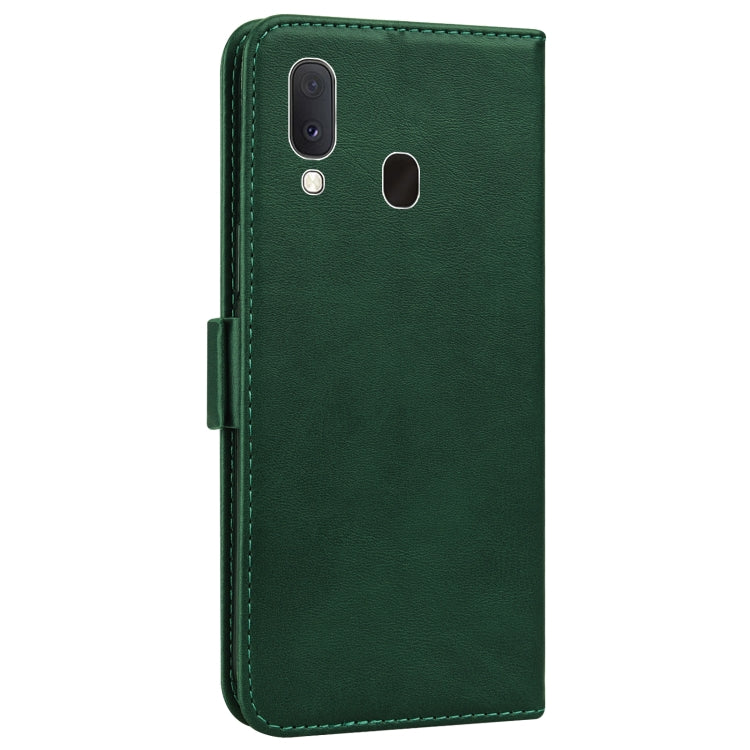 For Samsung Galaxy A20e Embossed Cat Butterflies Pattern Horizontal Flip Leather Case with Card Slot & Holder & Wallet
