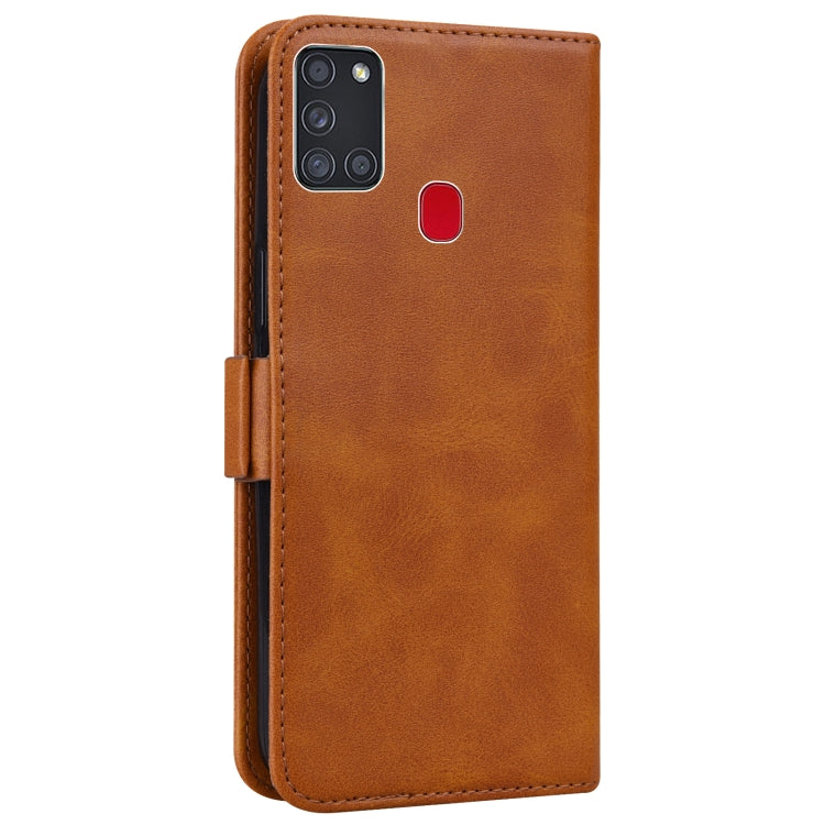 For Samsung Galaxy A21s Embossed Cat Butterflies Pattern Horizontal Flip Leather Case with Card Slot & Holder & Wallet