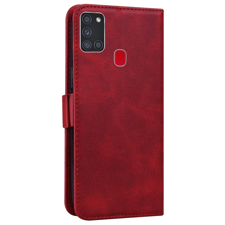 For Samsung Galaxy A21s Embossed Cat Butterflies Pattern Horizontal Flip Leather Case with Card Slot & Holder & Wallet