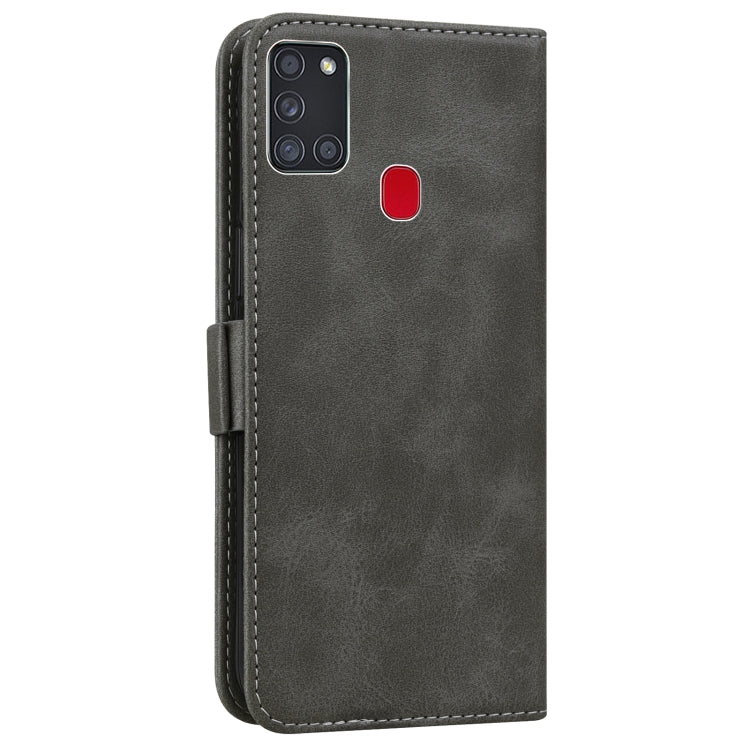 For Samsung Galaxy A21s Embossed Cat Butterflies Pattern Horizontal Flip Leather Case with Card Slot & Holder & Wallet