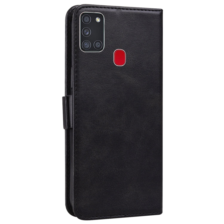 For Samsung Galaxy A21s Embossed Cat Butterflies Pattern Horizontal Flip Leather Case with Card Slot & Holder & Wallet