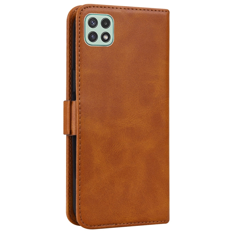 For Samsung Galaxy A22 5G Embossed Cat Butterflies Pattern Horizontal Flip Leather Case with Card Slot & Holder & Wallet
