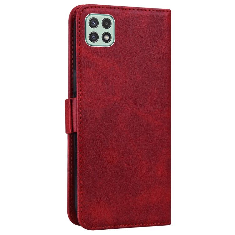 For Samsung Galaxy A22 5G Embossed Cat Butterflies Pattern Horizontal Flip Leather Case with Card Slot & Holder & Wallet