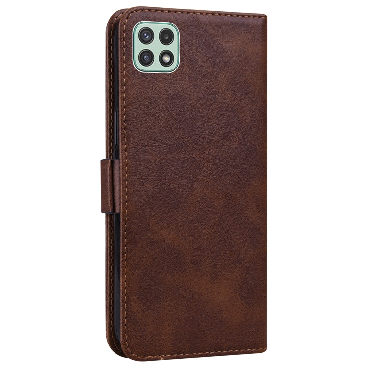 For Samsung Galaxy A22 5G Embossed Cat Butterflies Pattern Horizontal Flip Leather Case with Card Slot & Holder & Wallet
