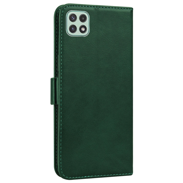 For Samsung Galaxy A22 5G Embossed Cat Butterflies Pattern Horizontal Flip Leather Case with Card Slot & Holder & Wallet