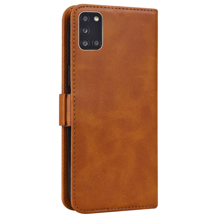 For Samsung Galaxy A31 Embossed Cat Butterflies Pattern Horizontal Flip Leather Case with Card Slot & Holder & Wallet