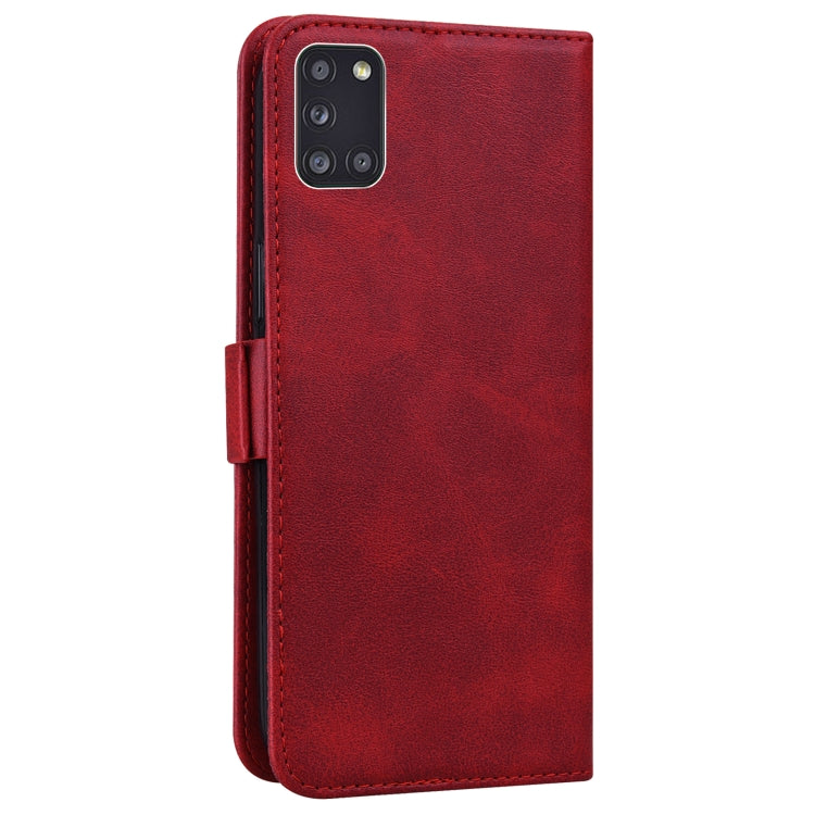 For Samsung Galaxy A31 Embossed Cat Butterflies Pattern Horizontal Flip Leather Case with Card Slot & Holder & Wallet