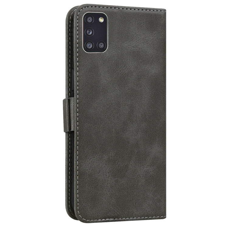 For Samsung Galaxy A31 Embossed Cat Butterflies Pattern Horizontal Flip Leather Case with Card Slot & Holder & Wallet