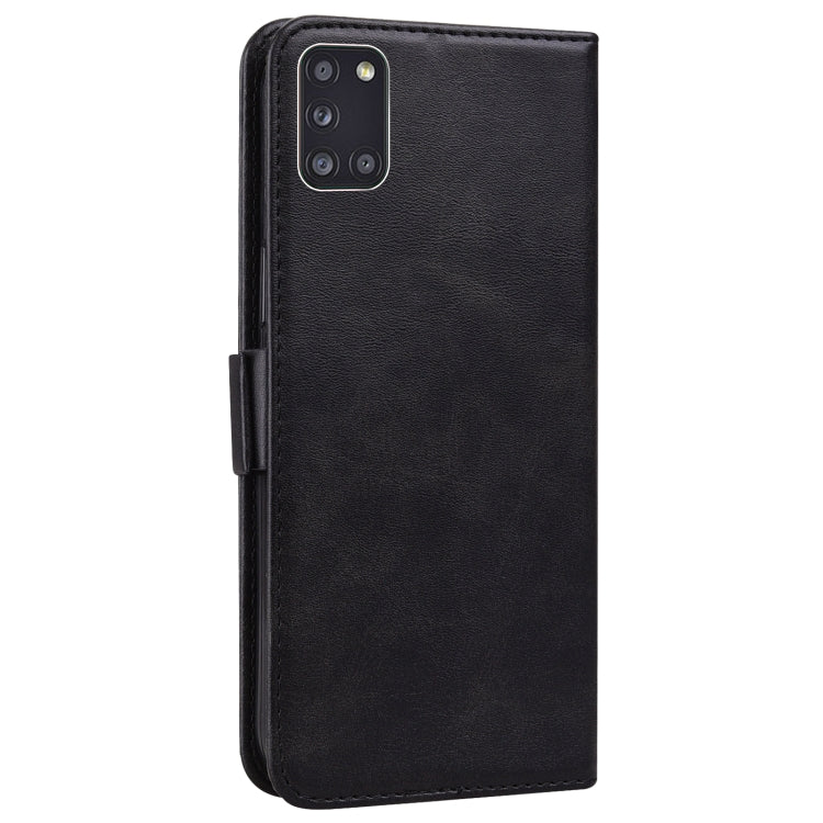 For Samsung Galaxy A31 Embossed Cat Butterflies Pattern Horizontal Flip Leather Case with Card Slot & Holder & Wallet