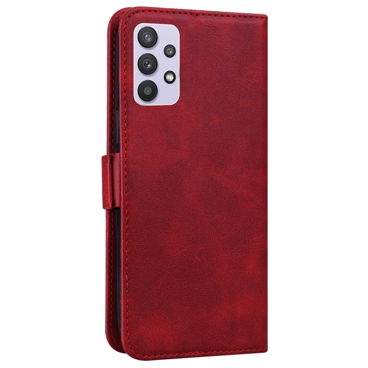 For Samsung Galaxy A32 5G Embossed Cat Butterflies Pattern Horizontal Flip Leather Case with Card Slot & Holder & Wallet