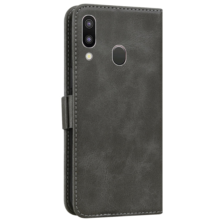 For Samsung Galaxy A40 Embossed Cat Butterflies Pattern Horizontal Flip Leather Case with Card Slot & Holder & Wallet
