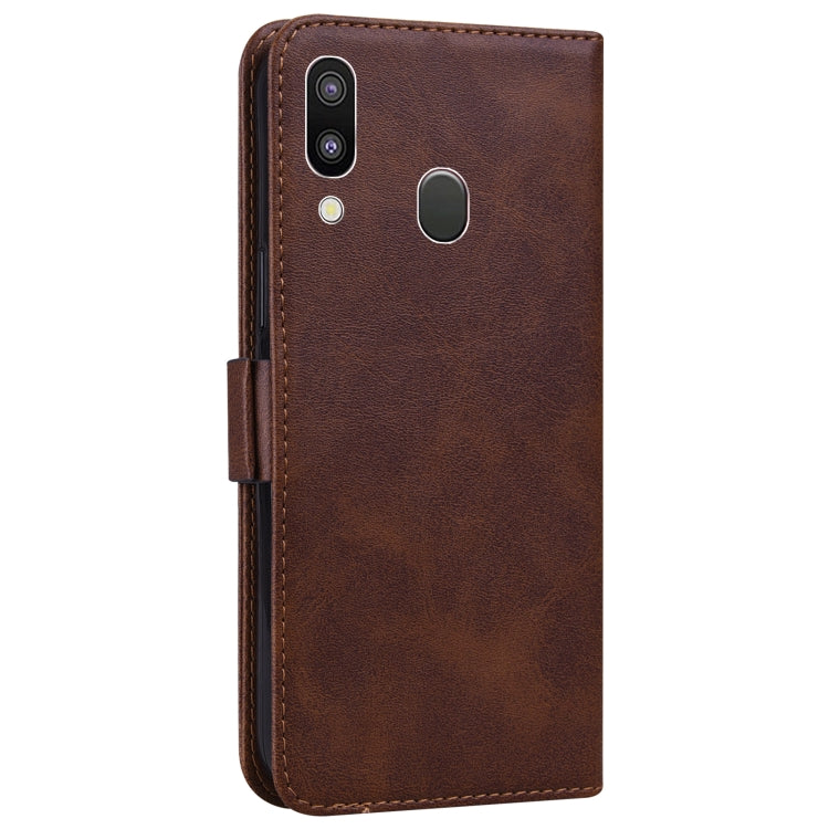 For Samsung Galaxy A40 Embossed Cat Butterflies Pattern Horizontal Flip Leather Case with Card Slot & Holder & Wallet