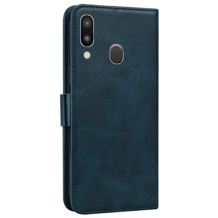 For Samsung Galaxy A40 Embossed Cat Butterflies Pattern Horizontal Flip Leather Case with Card Slot & Holder & Wallet