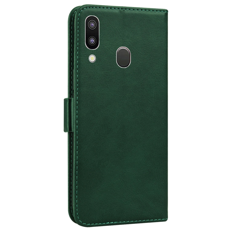 For Samsung Galaxy A40 Embossed Cat Butterflies Pattern Horizontal Flip Leather Case with Card Slot & Holder & Wallet