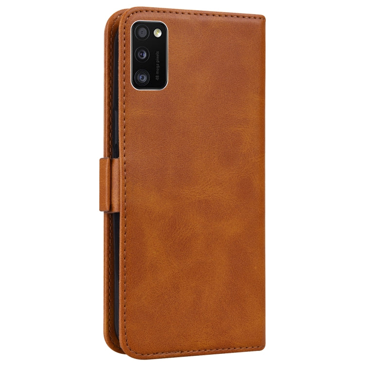 For Samsung Galaxy A41 Embossed Cat Butterflies Pattern Horizontal Flip Leather Case with Card Slot & Holder & Wallet