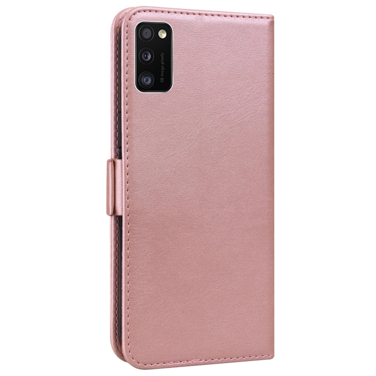For Samsung Galaxy A41 Embossed Cat Butterflies Pattern Horizontal Flip Leather Case with Card Slot & Holder & Wallet