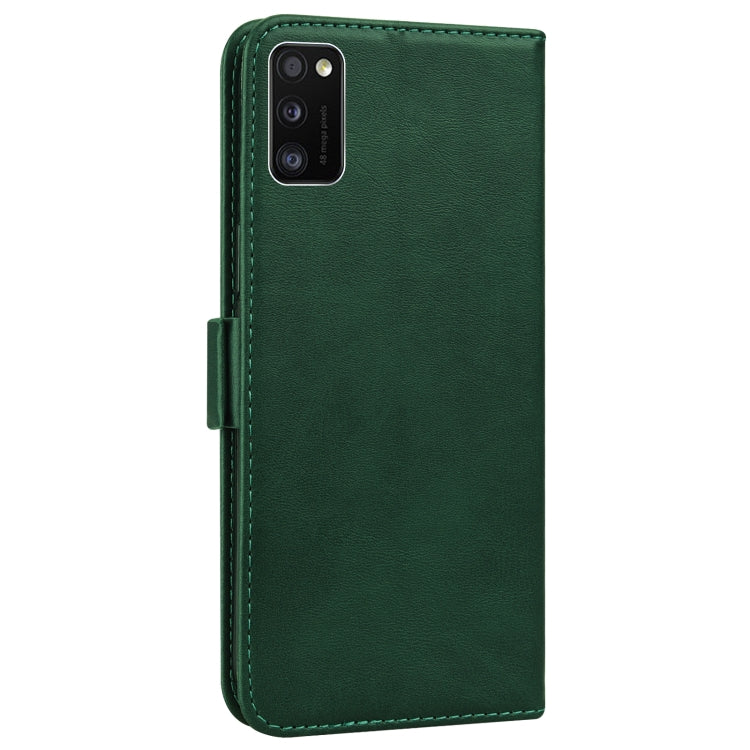 For Samsung Galaxy A41 Embossed Cat Butterflies Pattern Horizontal Flip Leather Case with Card Slot & Holder & Wallet