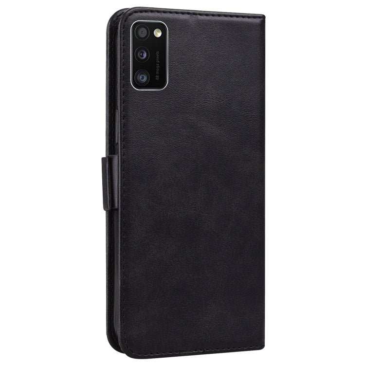 For Samsung Galaxy A41 Embossed Cat Butterflies Pattern Horizontal Flip Leather Case with Card Slot & Holder & Wallet