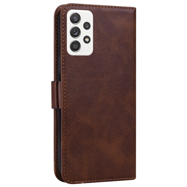 For Samsung Galaxy A52 5G Embossed Cat Butterflies Pattern Horizontal Flip Leather Case with Card Slot & Holder & Wallet