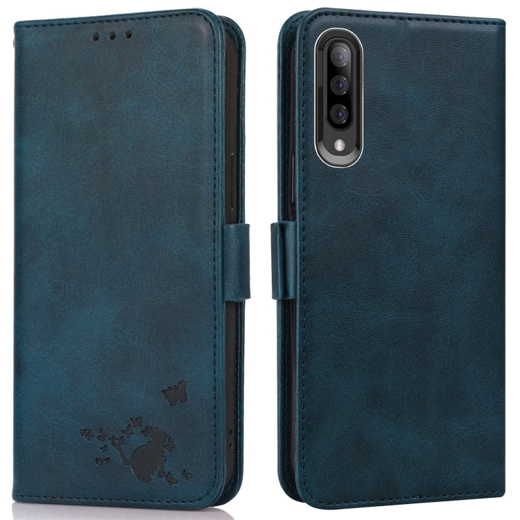 For Samsung Galaxy A70 / A70s Embossed Cat Butterflies Pattern Horizontal Flip Leather Case with Card Slot & Holder & Wallet