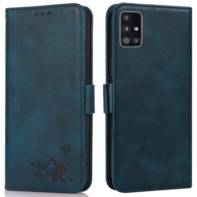 For Samsung Galaxy A71 5G / A Quantum Embossed Cat Butterflies Pattern Horizontal Flip Leather Case with Card Slot & Holder & Wallet