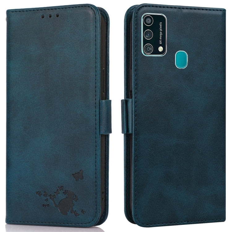 For Samsung Galaxy F41 / M31 Embossed Cat Butterflies Pattern Horizontal Flip Leather Case with Card Slot & Holder & Wallet