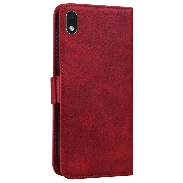 For Samsung Galaxy A01 Core Embossed Cat Butterflies Pattern Horizontal Flip Leather Case with Card Slot & Holder & Wallet