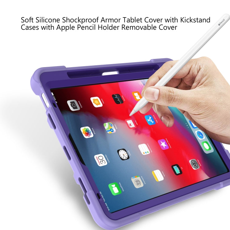 C3 Four Corners Shockproof Silicone + PC Protective Case with Holder & Pen Slot For iPad Air 2022 / 2020 10.9
