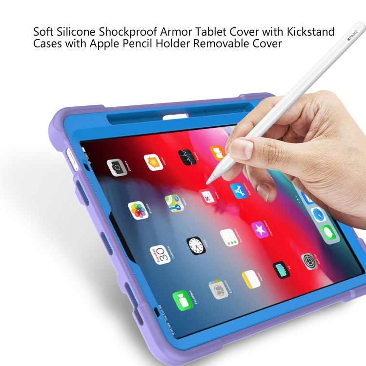 C3 Four Corners Shockproof Silicone + PC Protective Case with Holder & Pen Slot For iPad Air 2022 / 2020 10.9