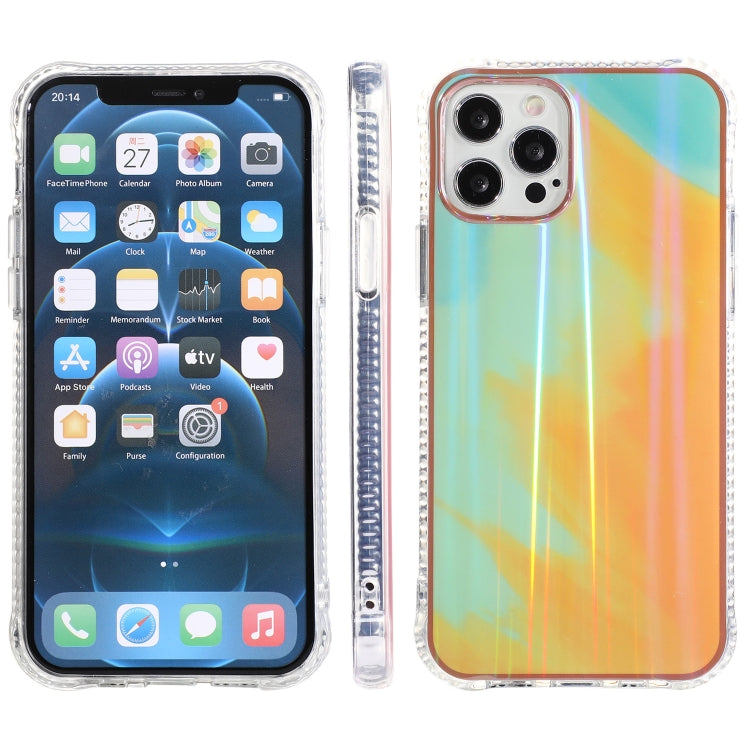 For iPhone 13 IMD Process Rendering Watercolor Aurora Pattern TPU + PC Shockproof Case