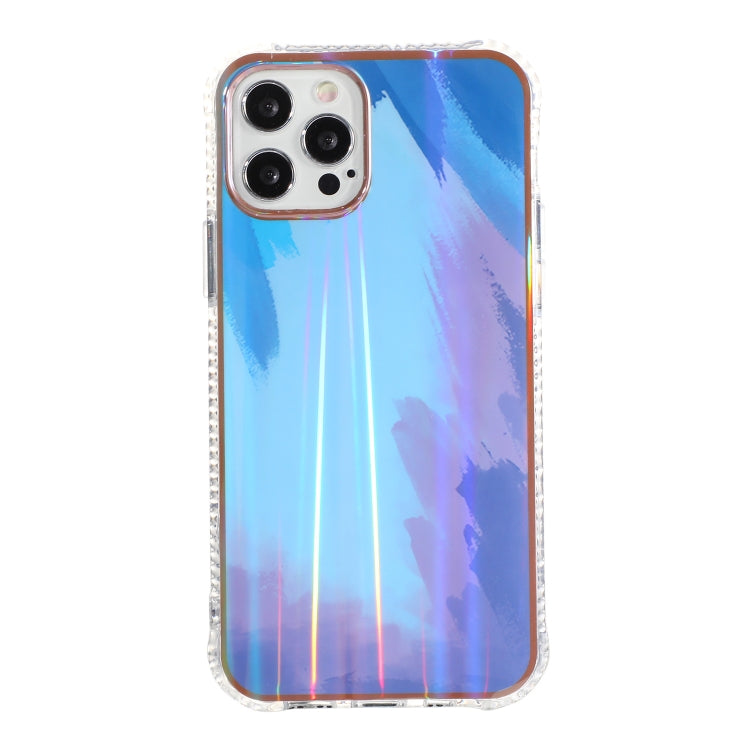 For iPhone 13 Pro IMD Process Rendering Watercolor Aurora Pattern TPU + PC Shockproof Case