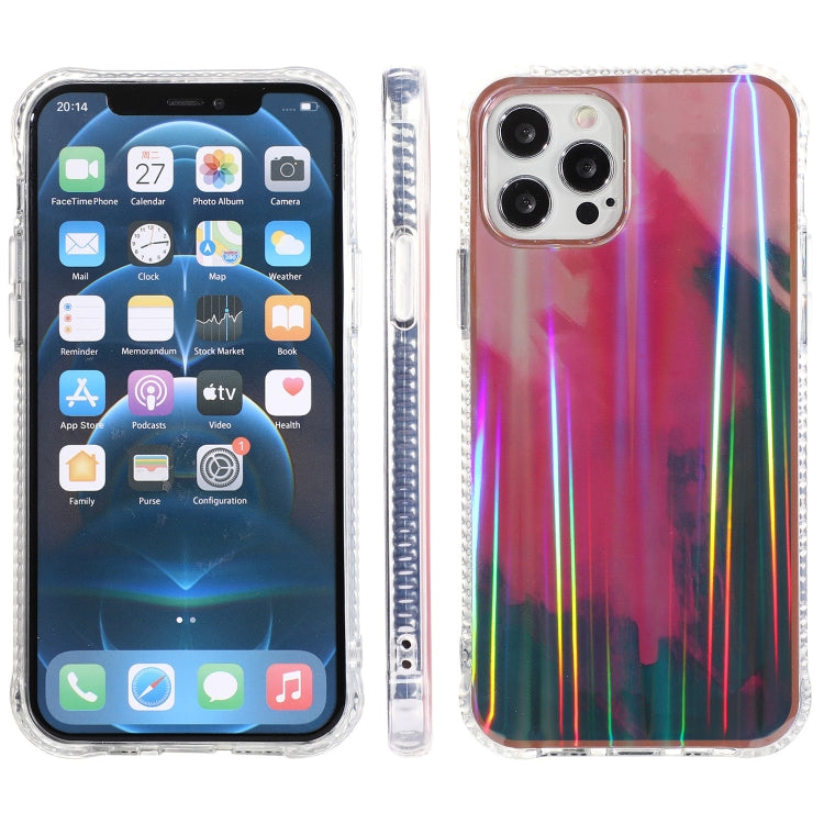 For iPhone 13 Pro Max IMD Process Rendering Watercolor Aurora Pattern TPU + PC Shockproof Case