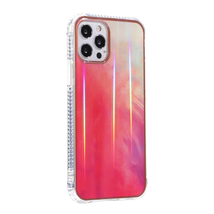 For iPhone 13 Pro Max Aurora Cloud Electroplating Gold Edge Double-sided IMD Pattern TPU Case