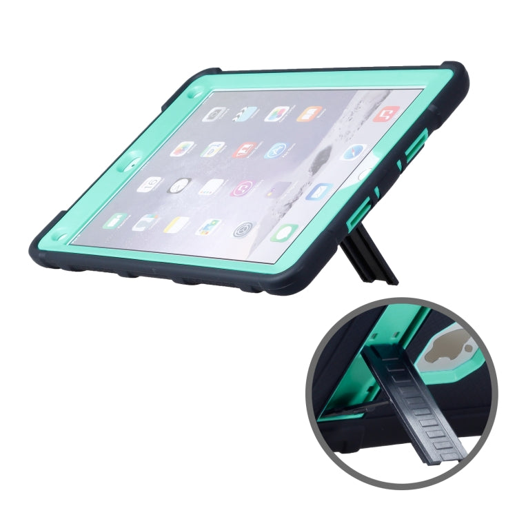C5 Four Corners Shockproof Silicone + PC Protective Case with Holder For iPad Air 2 / iPad 6